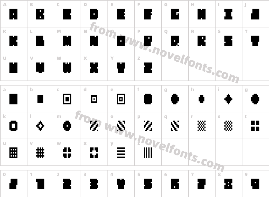 QUBE THINCharacter Map