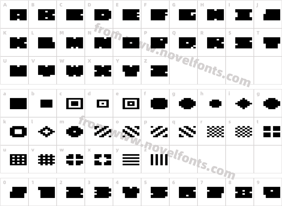 QUBE WIDECharacter Map