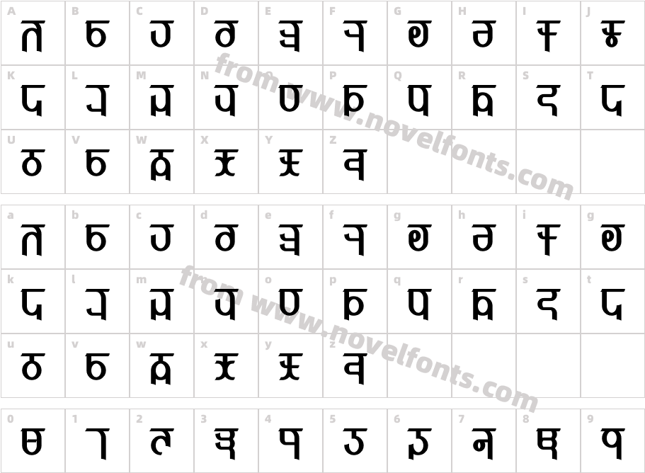 Qijomi BoldCharacter Map