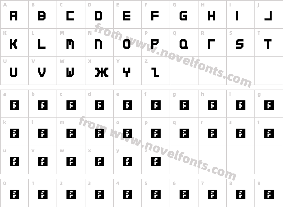 Qirex RegularCharacter Map