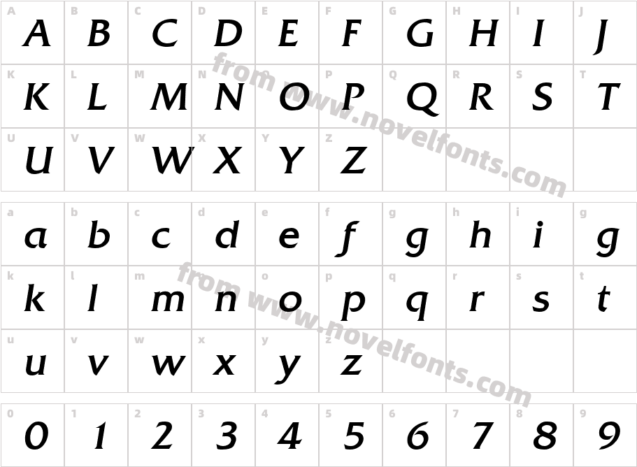 Quadrat Bold ItalicCharacter Map