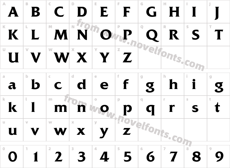 Quadrat Serial BoldCharacter Map