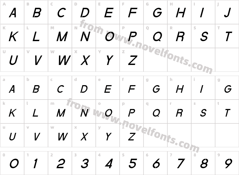 Quantum ItalicCharacter Map