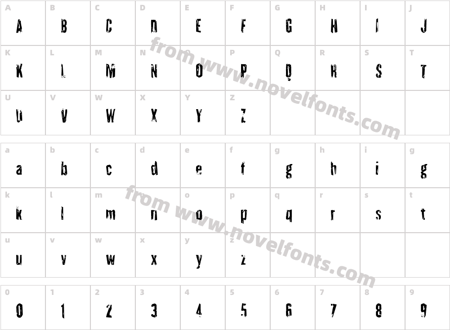 Quarrystone CondensedCharacter Map