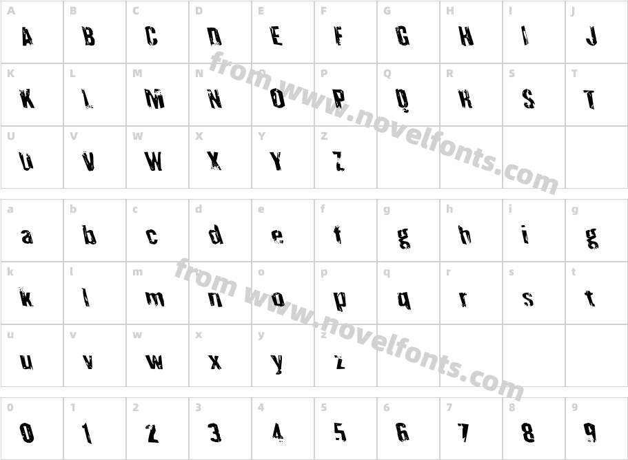 Quarrystone LeftalicCharacter Map