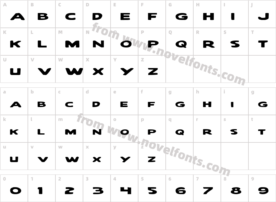 Quartermain ExpandedCharacter Map