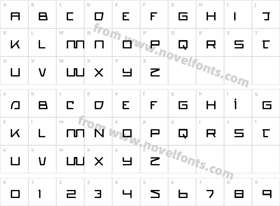 Quasitron BoldCharacter Map