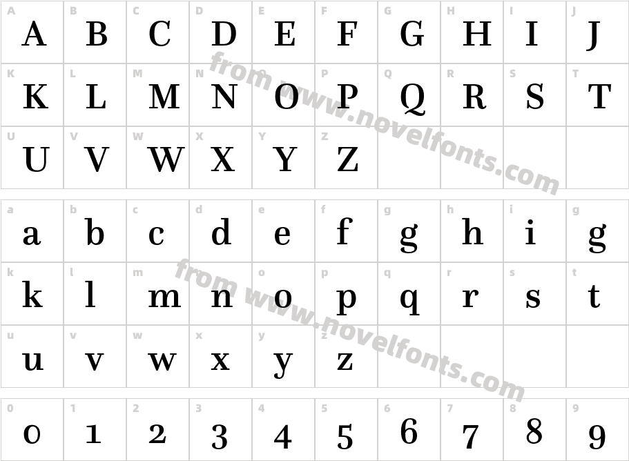 Questa MediumCharacter Map