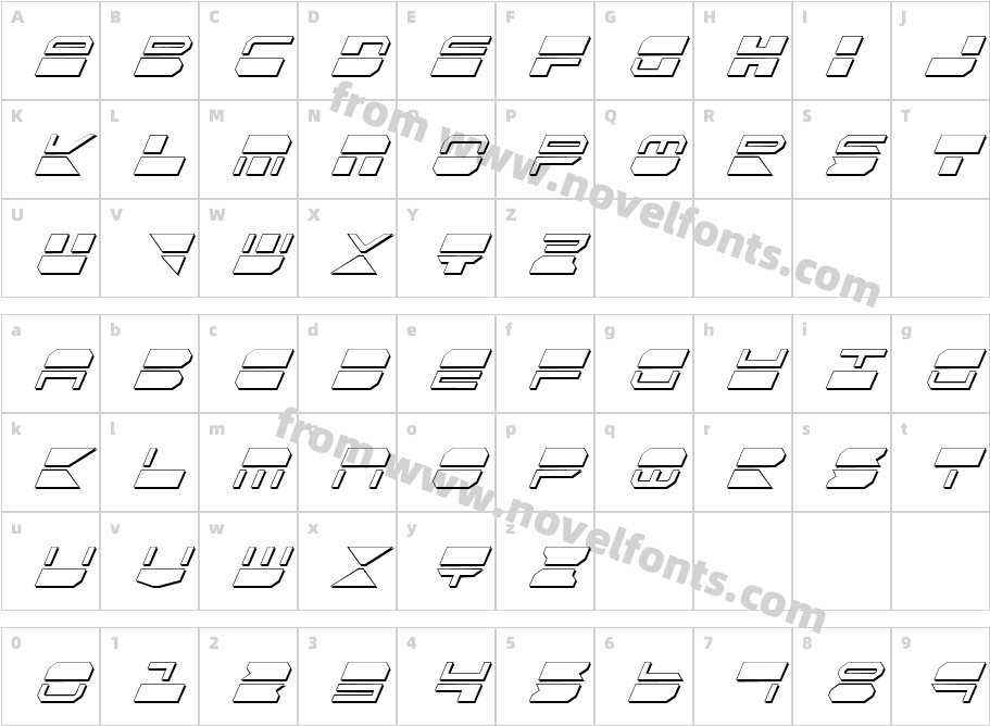 Quickmark Cond Shadow ItalCharacter Map