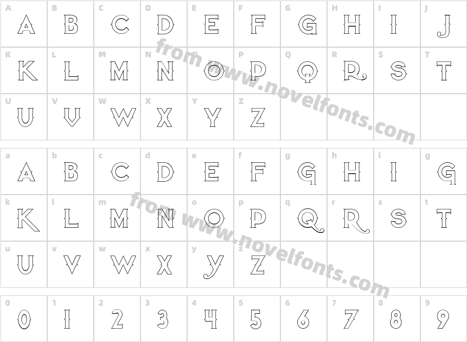 Quiet the Thief Empty BoldCharacter Map