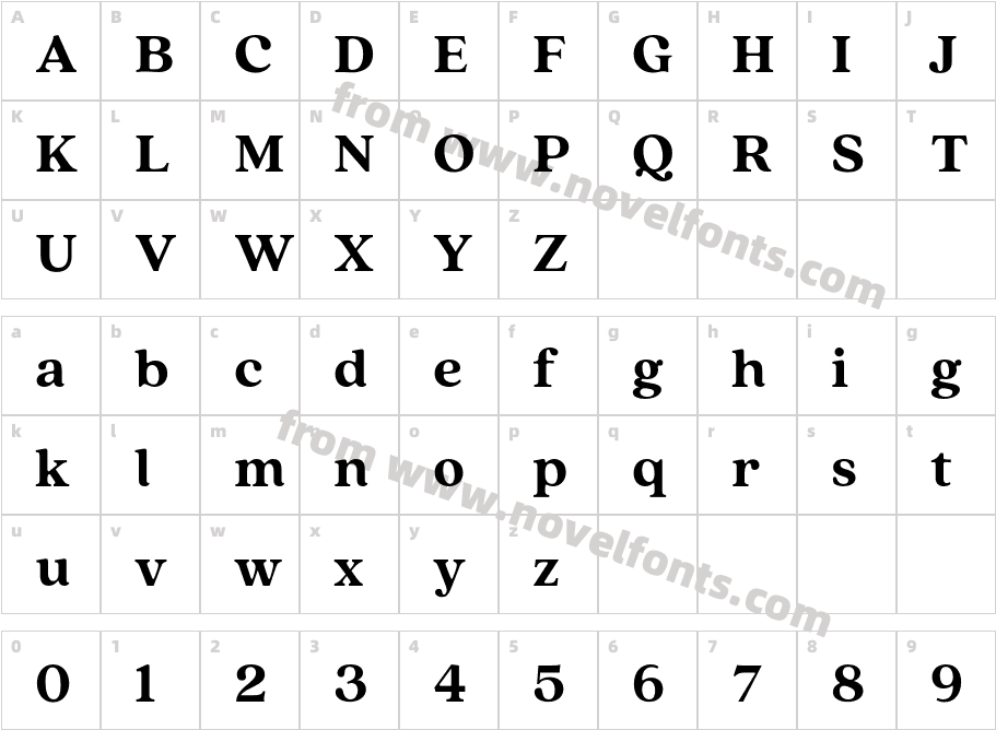 Quincy CF Extra BoldCharacter Map