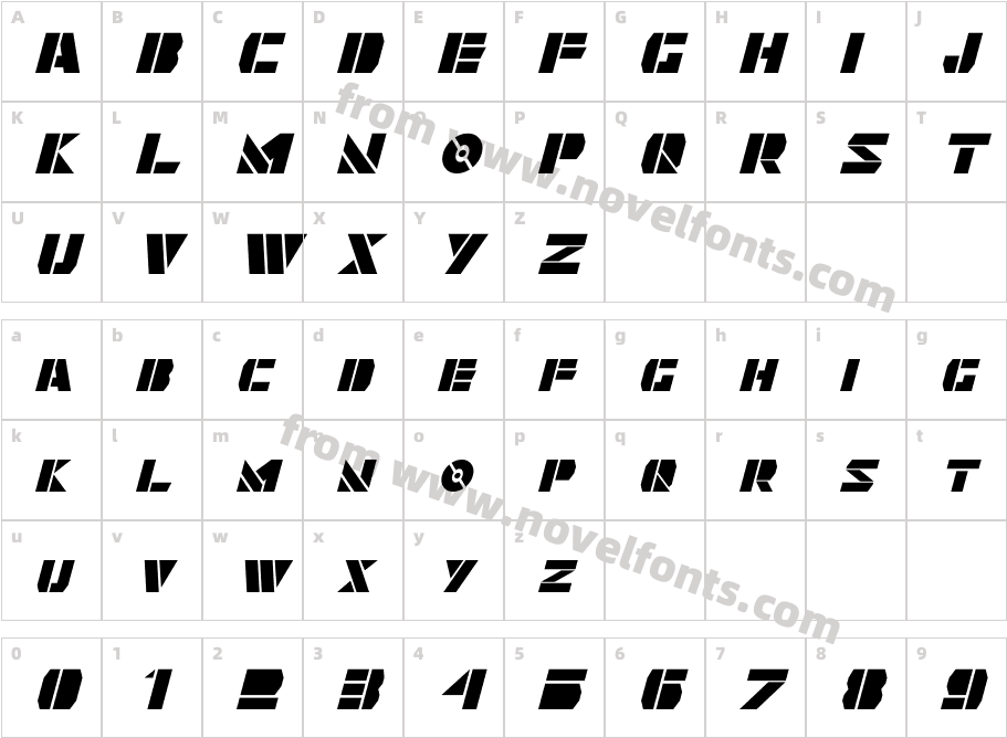 Quintanar ItalicCharacter Map