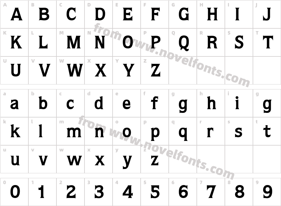 Quorum BoldCharacter Map