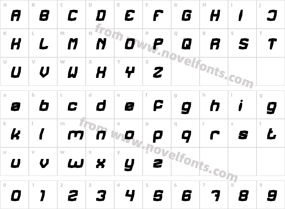 REGGAE BASS Bold ItalicCharacter Map