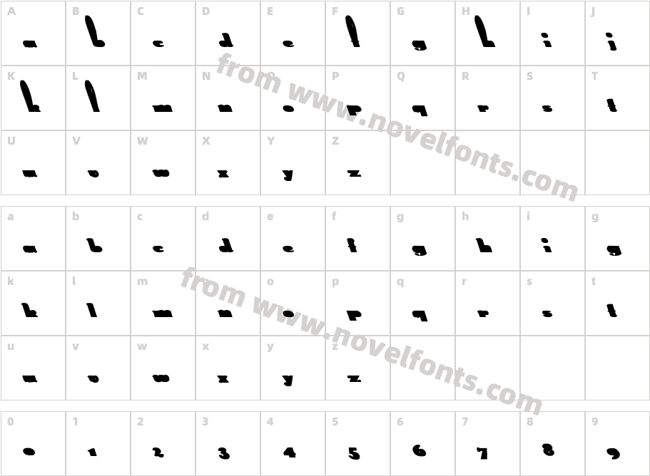 Rabbit Lefty BoldCharacter Map