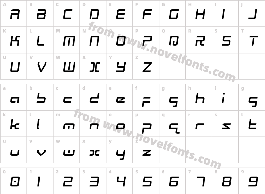 Radio Space Semi-ItalicCharacter Map