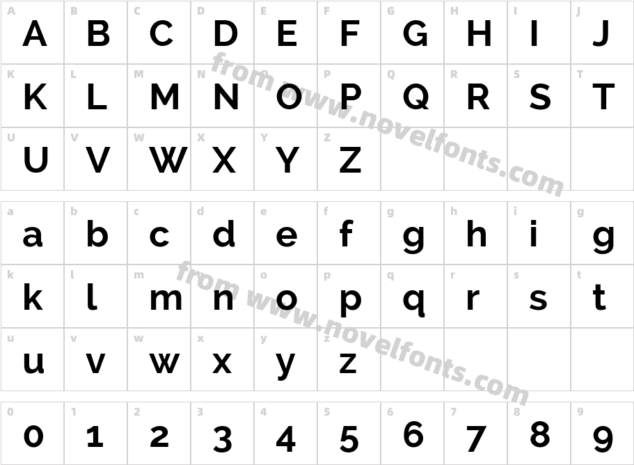 Raleway BoldCharacter Map