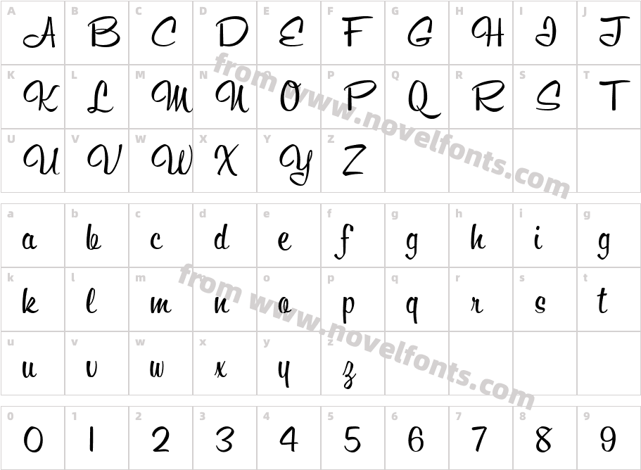 Rambler Script JFCharacter Map