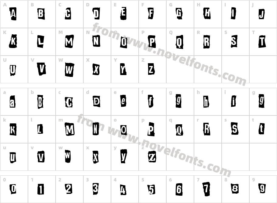 Ransom Note Reversed NormalCharacter Map