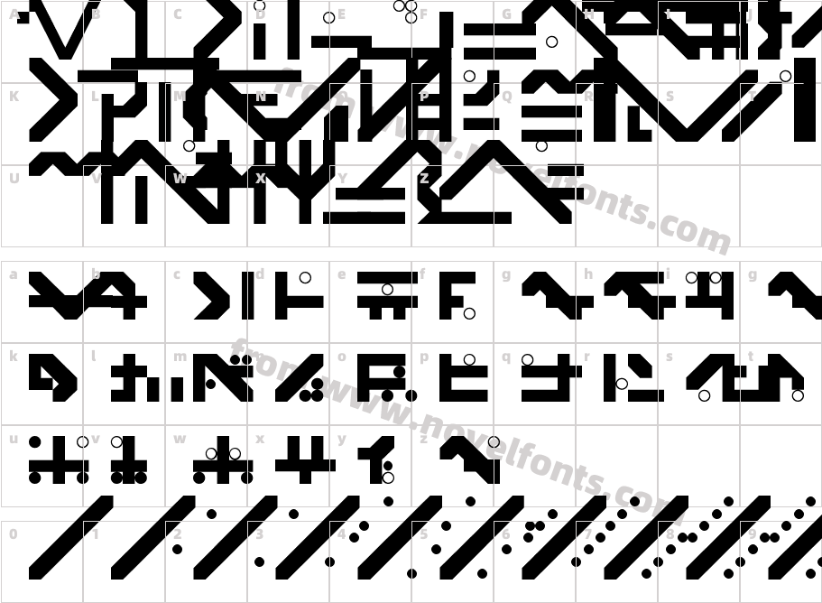 Rassanyan RegularCharacter Map