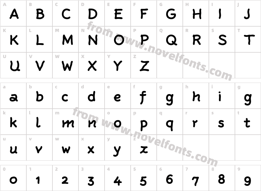 Rattlescript BoldCharacter Map