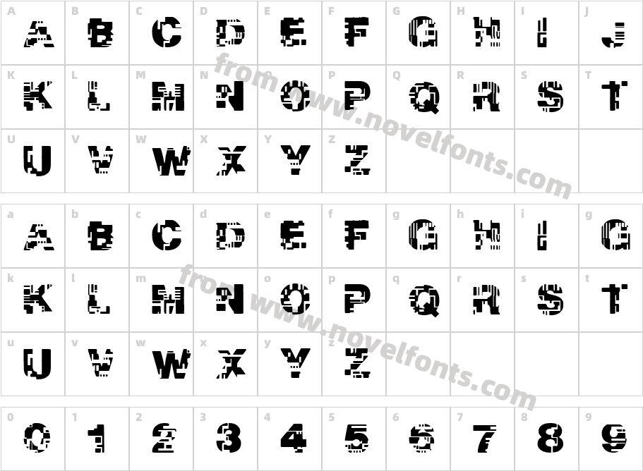 Real TekCharacter Map