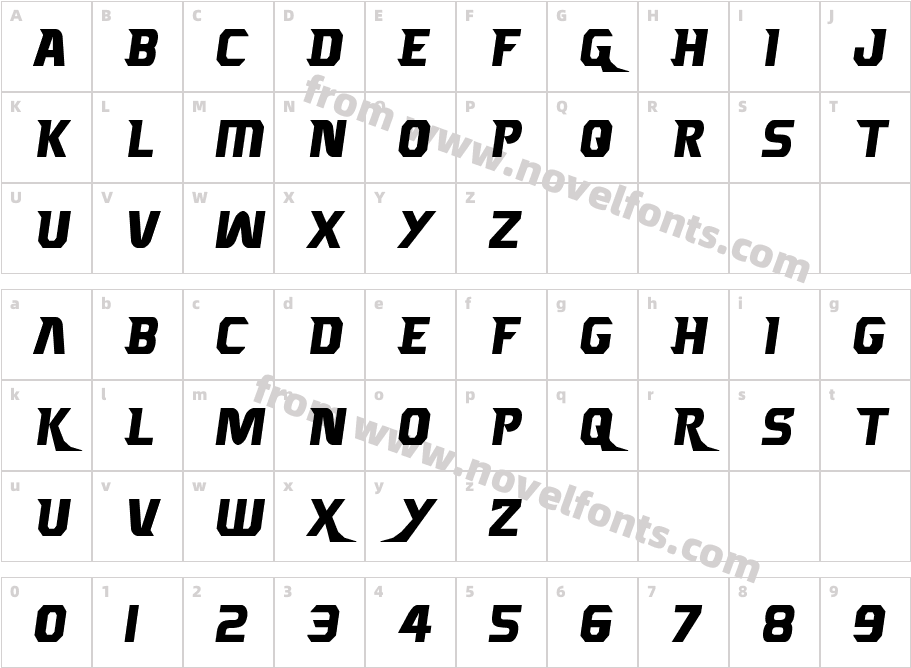 Borgsquad CondensedCharacter Map