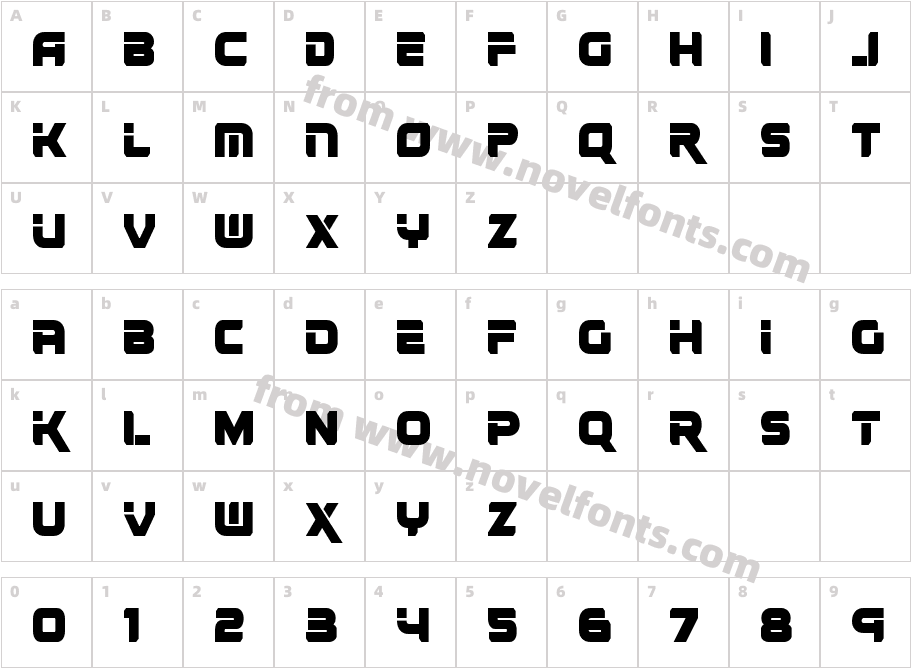 Renegado CondensedCharacter Map