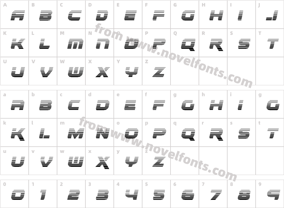 Renegado Gradient ItalicCharacter Map