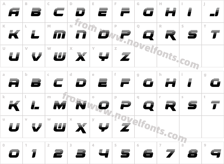 Renegado Halftone ItalicCharacter Map