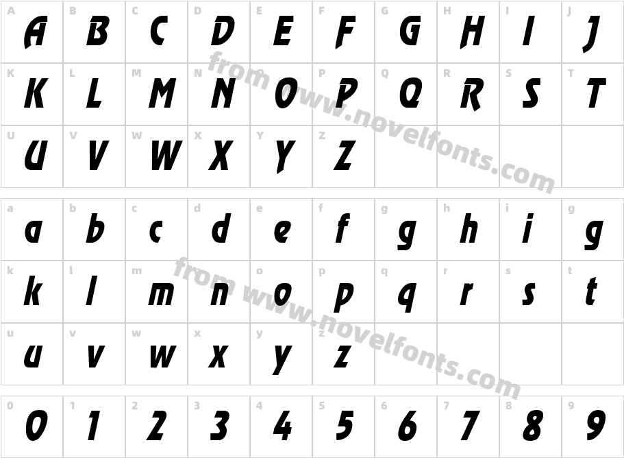 Review Condensed ItalicCharacter Map