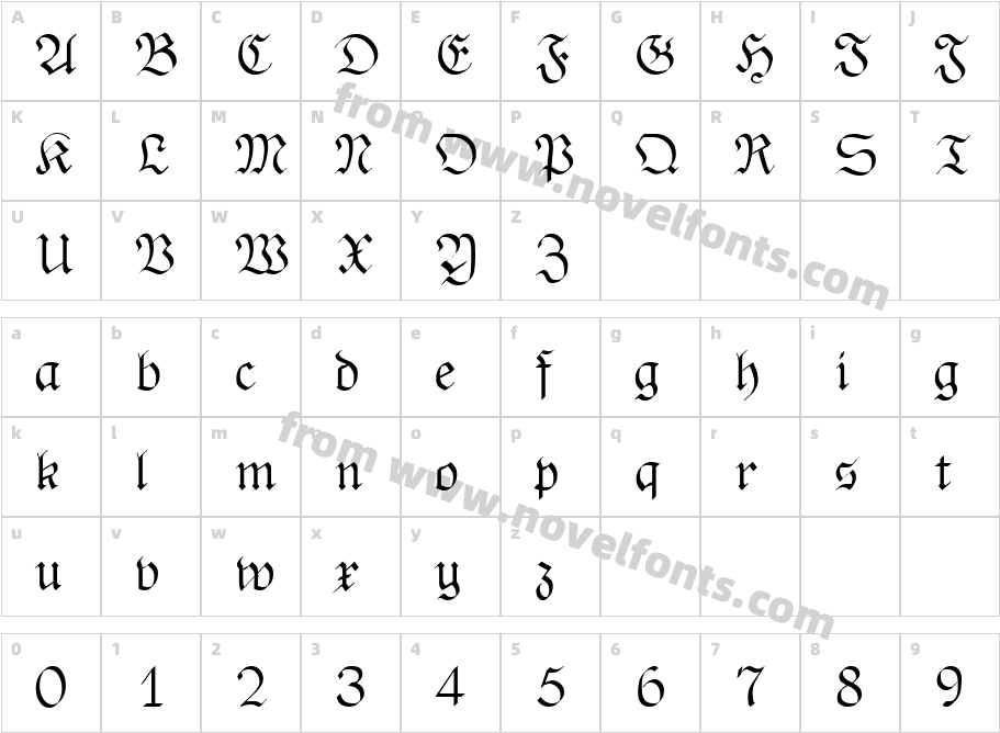 RheingoldCharacter Map