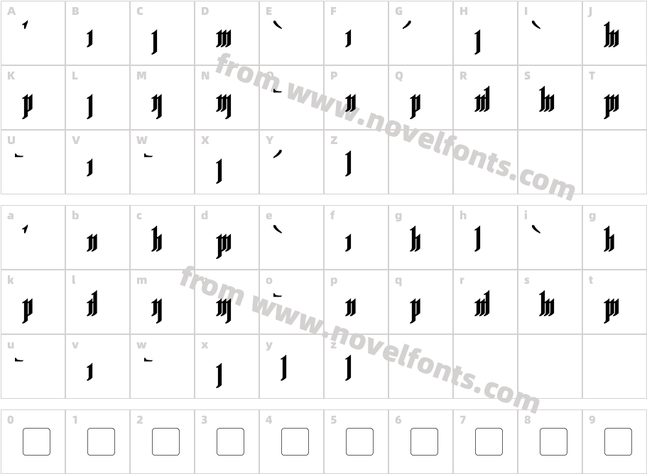 Rhesimol BoldCharacter Map