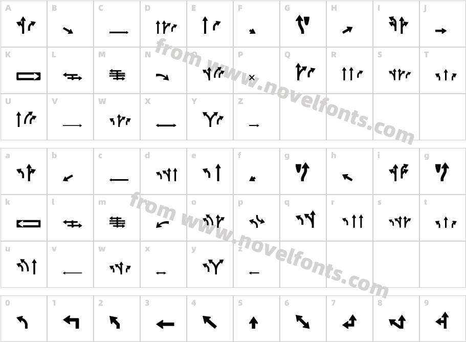 Roadgeek 2005 Arrows 1Character Map