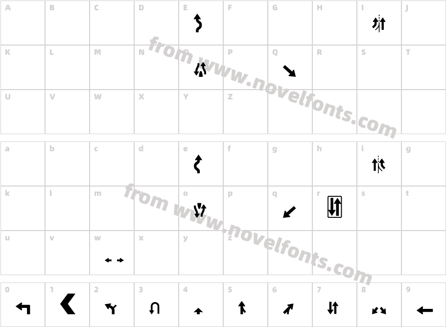 Roadgeek 2005 Arrows 2Character Map