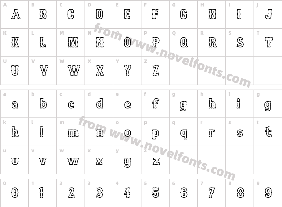 Bosox Outline HeavyCharacter Map