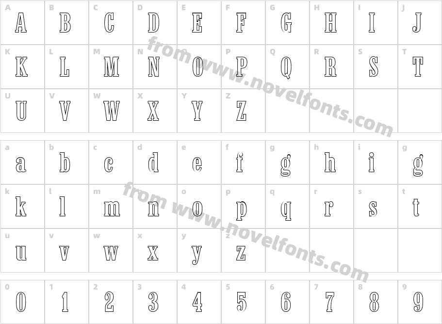 Robert Becker Outline Medium RegularCharacter Map