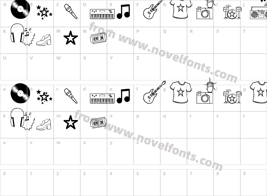 Rock StarCharacter Map