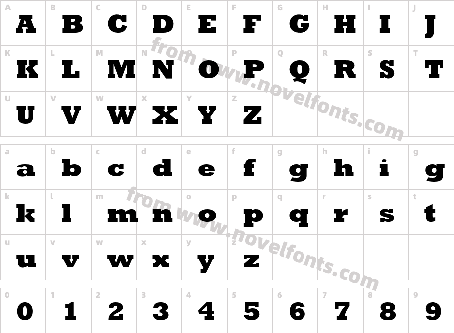 Rockwell Extra Bold BoldCharacter Map