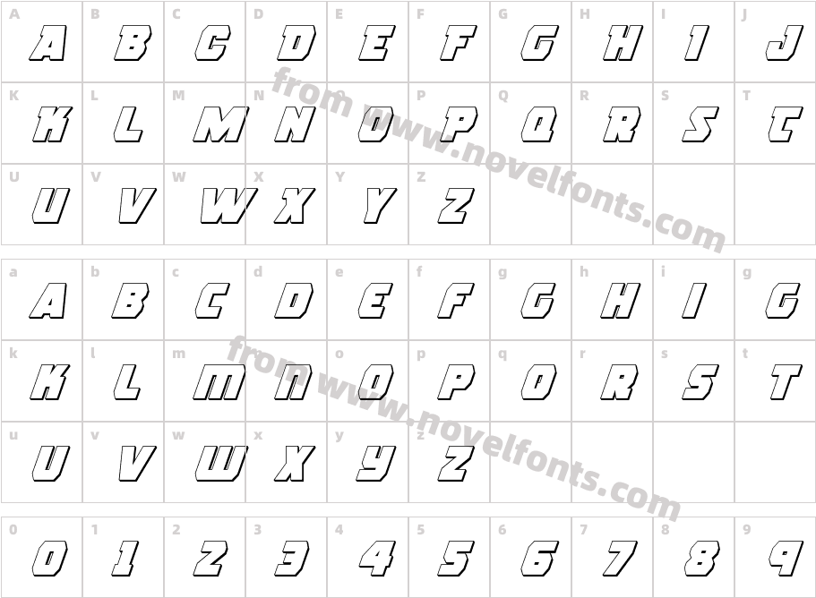 Rogue Hero 3D ItalicCharacter Map