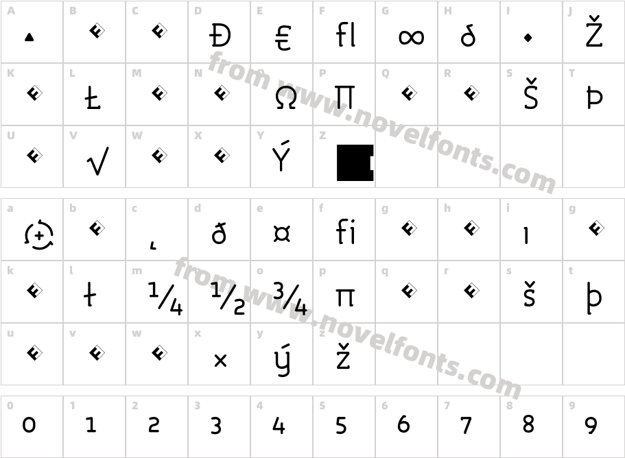 Roice Regular ExpertCharacter Map