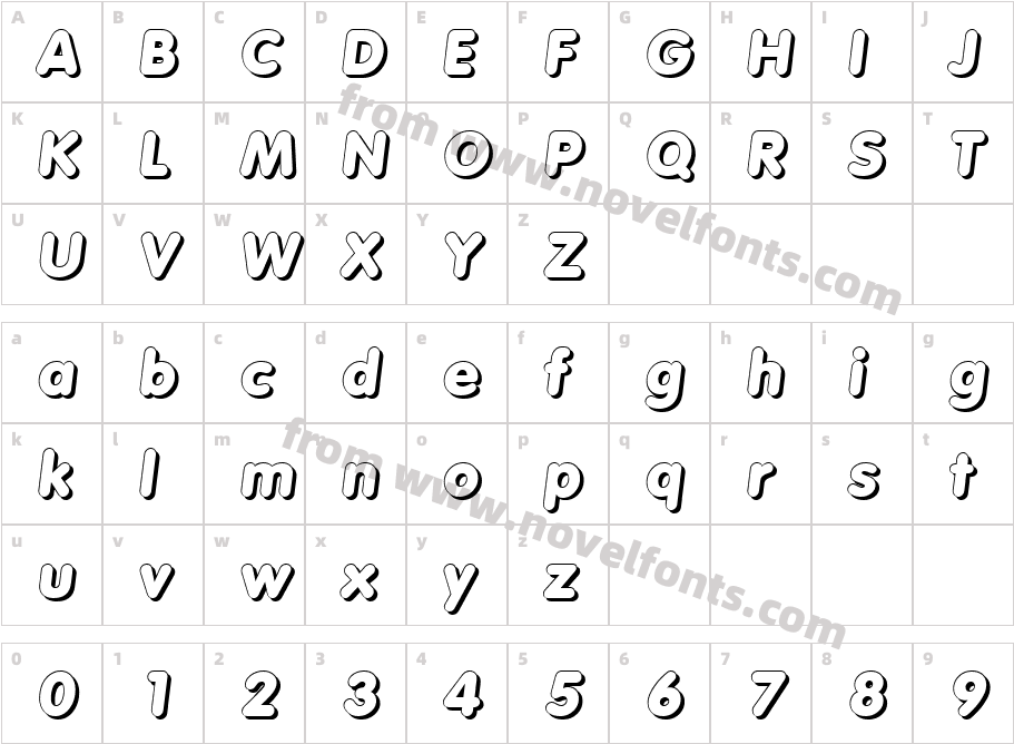 Roland Becker Shadow Heavy ItalicCharacter Map