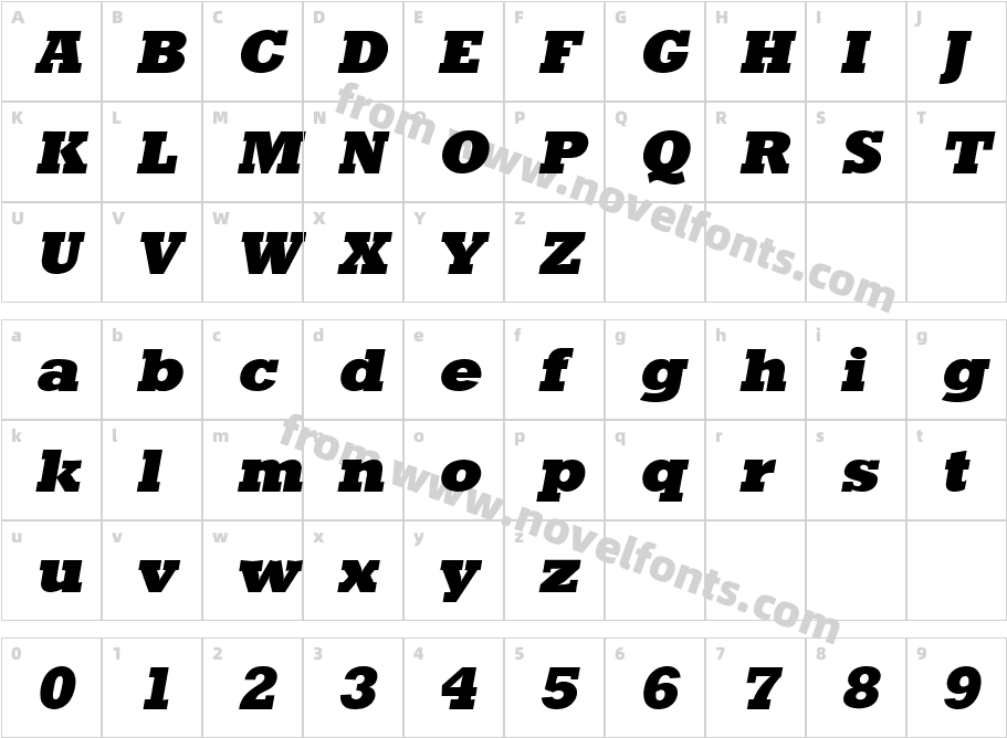 Roland Ital RegularCharacter Map