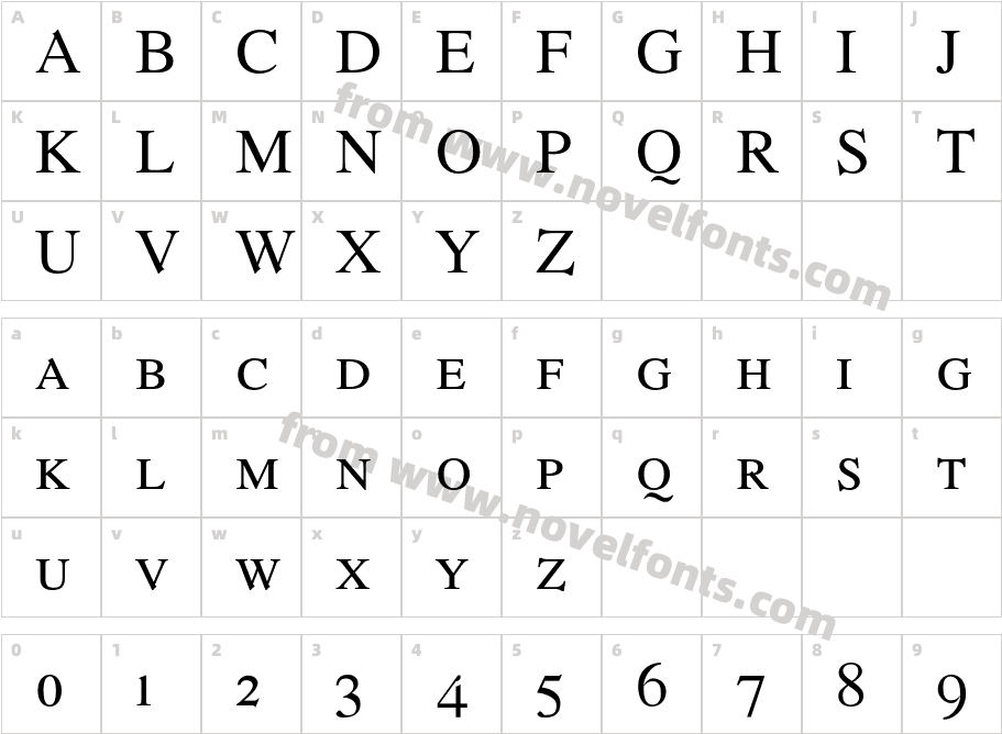 Romande ADF Style Std RegularCharacter Map