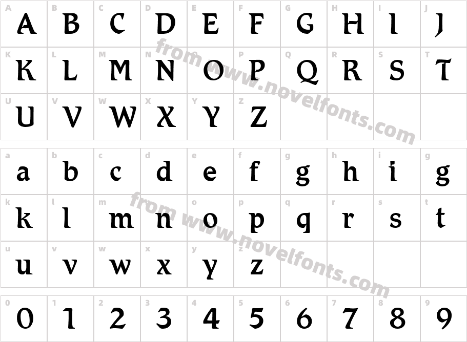 Romic MediumCharacter Map