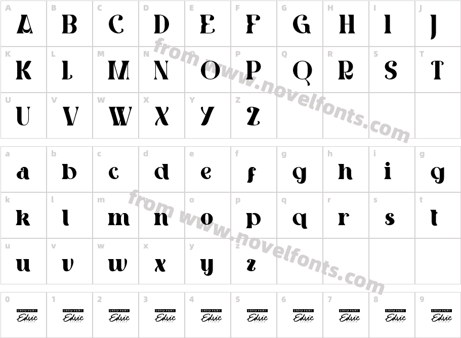 Rommercial Demo RegularCharacter Map