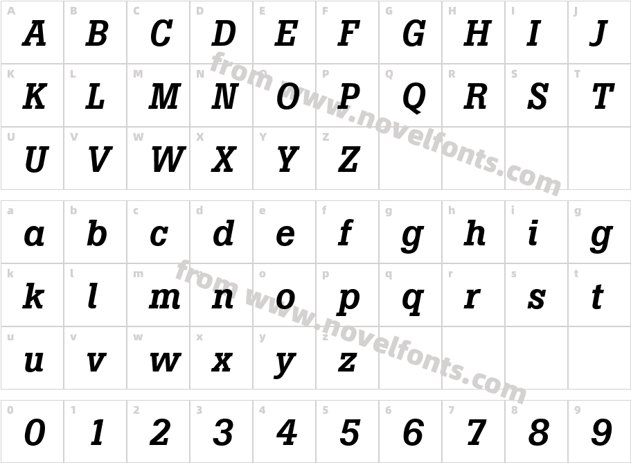 Boton Medium ItalicCharacter Map