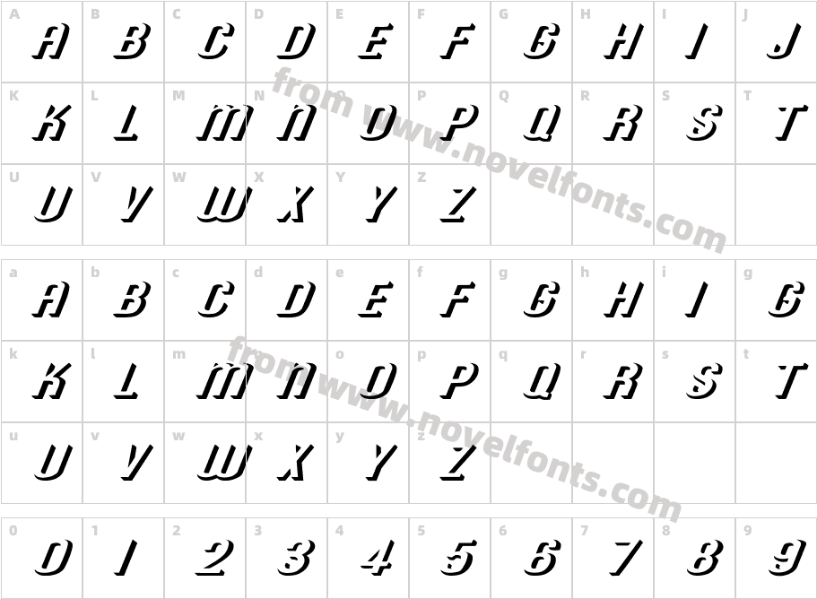 Rounded Relief Ex ItalicCharacter Map