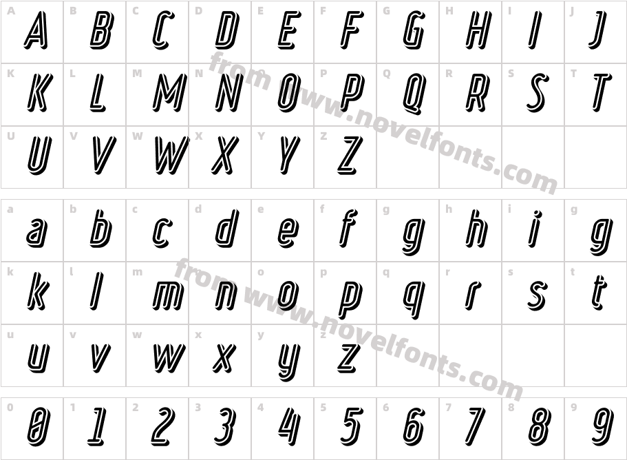 Ruler Volume Negative Bold ItalicCharacter Map