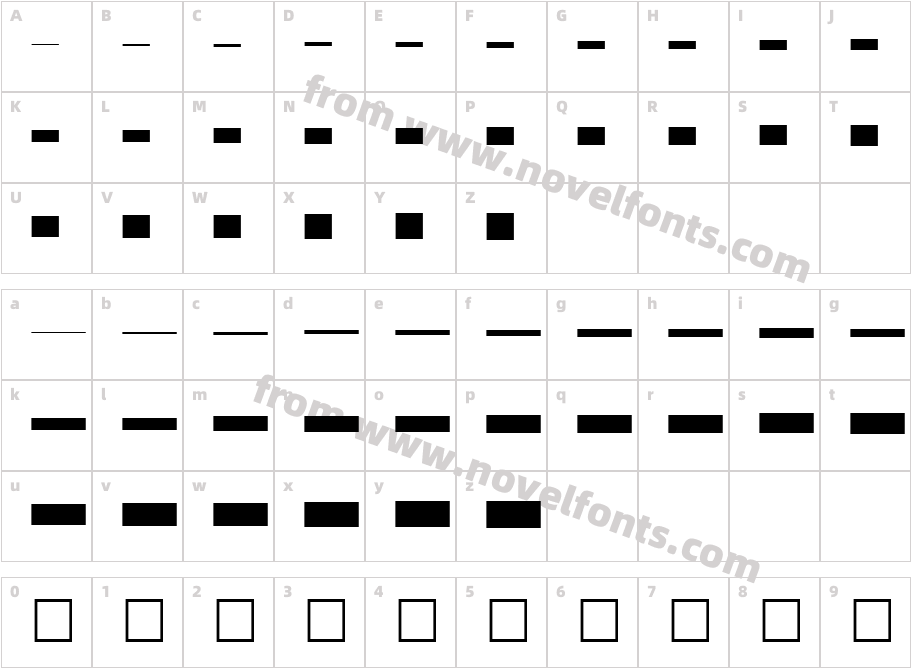 Rules Font RegularCharacter Map